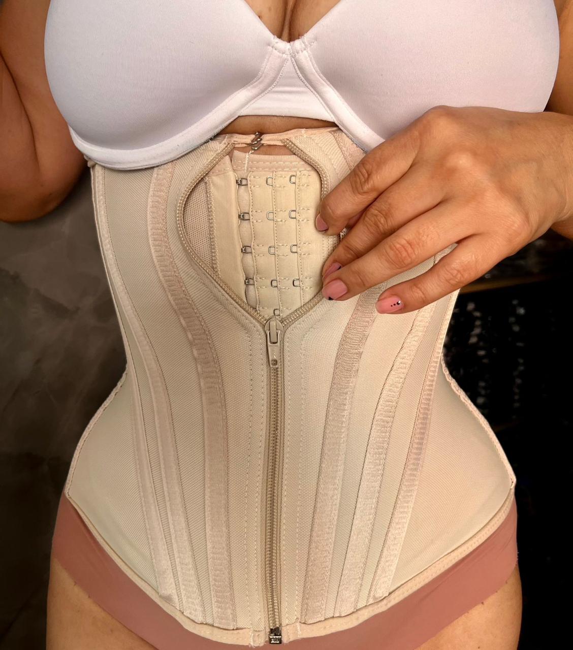 Cinturilla reloj de arena de 15 varillas con broches y cremallera - Imagen 4