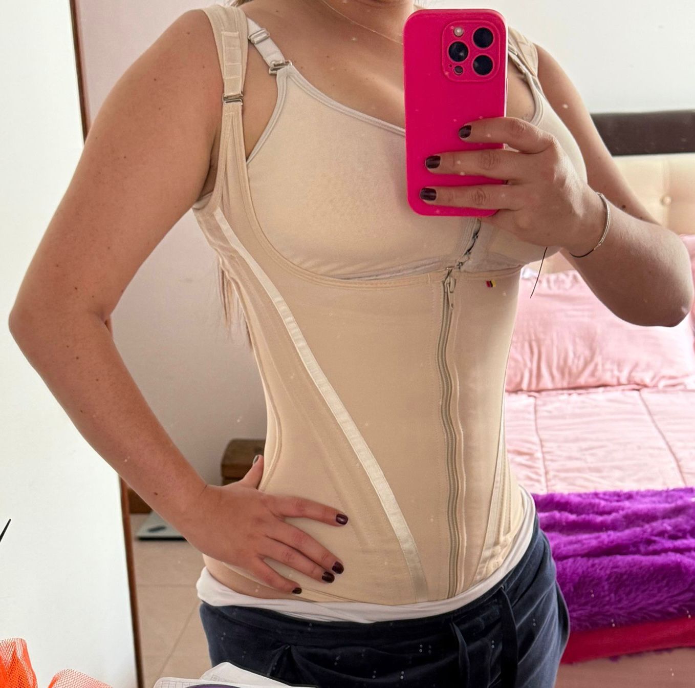 Chaleco reloj de arena de 9 varillas con broches y cremallera - Imagen 4